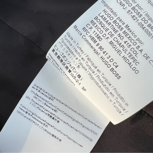 Hugo Boss Classic Leather Trimmed Tweed Collarless Jacket 12 - Picture 10 of 10